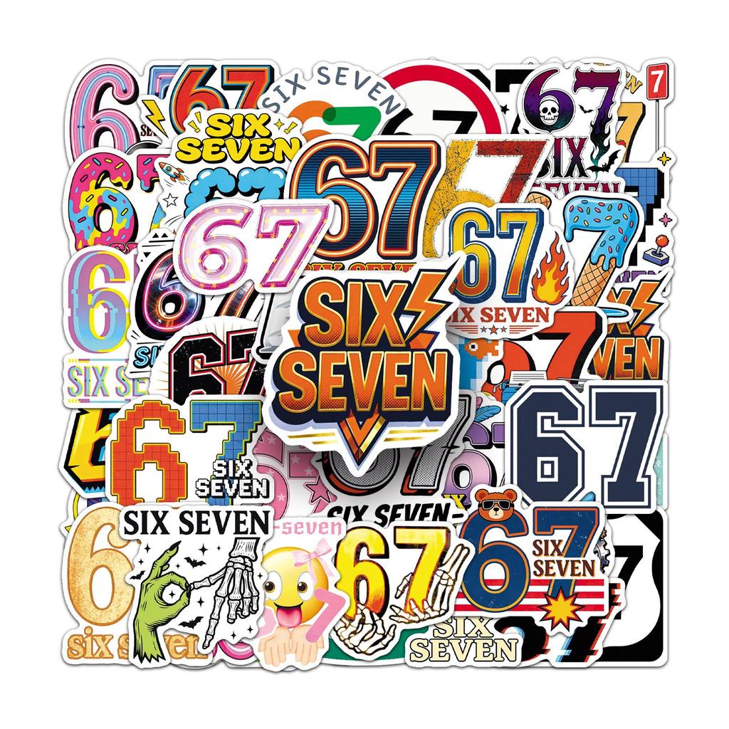 50-Sheet Creative Childlike Numbers & English Letters Graffiti Stickers Notebook Journal