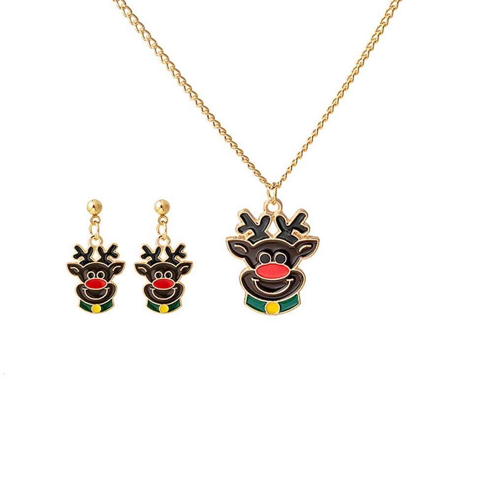 Jewelry Christmas Tree Earring Necklace Set Dangle Earring Christmas Necklace Christmas Earrings