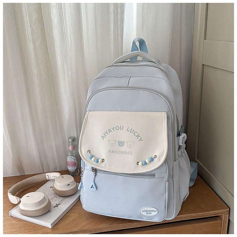 The new schoolbag is high-value, fresh and sweet, candy-colored backpack, contrasting color splicing, and lightweight travel backpack.