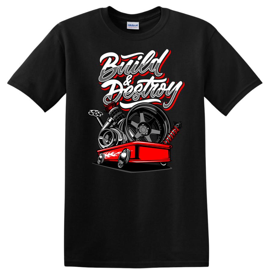 Car Enthusiast T Shirt Engine Parts Design Red Tee Automotive Mechanics 3XL