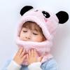 Children's All-in-One Warmer Double Character Hooded Beanie Hat