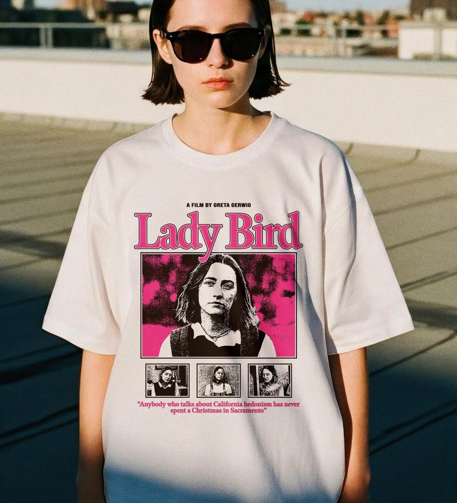 Lady Bird Movie T-Shirt, Greta Gerwig A24 Film, Saoirse Ronan Sacramento Tee