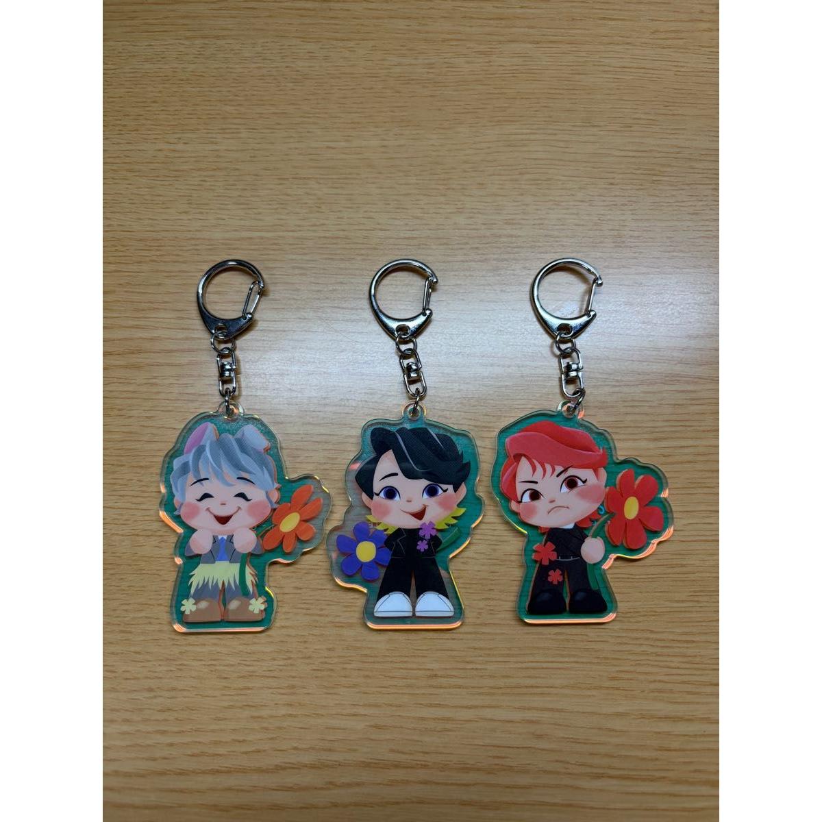 Used Mrs. GREEN APPLE LANDMARK IN HARAJUKU Gacha Acrylic Key Chain 3 Piece Set