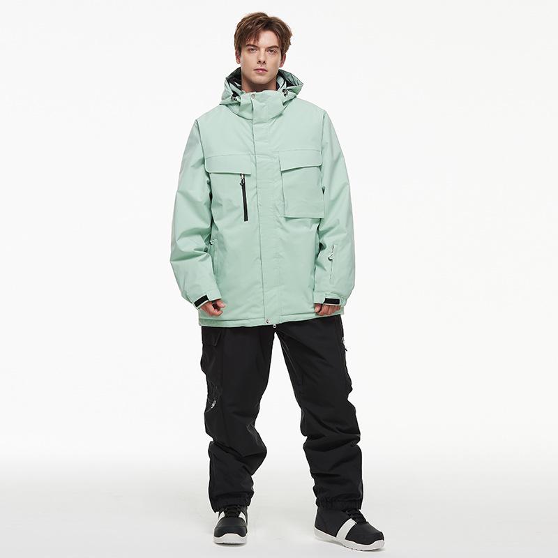 Women's and Men's Waterproof Ski Jacket and Pants Set - Winter Warmth for Single/Double Board Skiing.