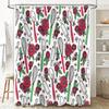 Botanical Shower Curtain Vintage Floral Pattern Bathroom Decor Farmhouse Rustic Nature Themed Waterproof Fabric