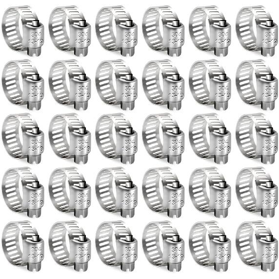 Hose Clamp, 30PCS Fuel Line Clamp, 1/2 Inch To 3/4 Inch Radiator Hose Clamps, Hose Clamps Stainless Steel(13-19mm).