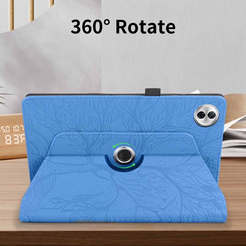360 Rotating Embossed Life Tree Leather Wallet Case For Honor Pad 10 2025 12.1 X9A X9 Pro X8 V9 11.5 Inch Card Holder Flip Cover