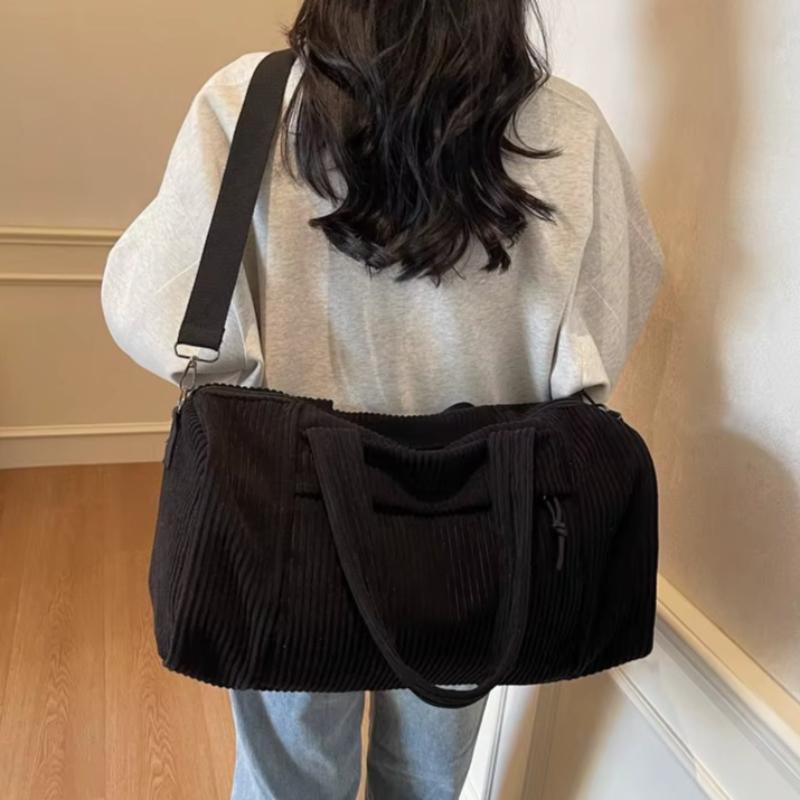 High Quality Travel Bag Corduroy Shoulder Crossbody Duffle Bag for Women Ladies Tote Luggage Bag Large Designer Handbags