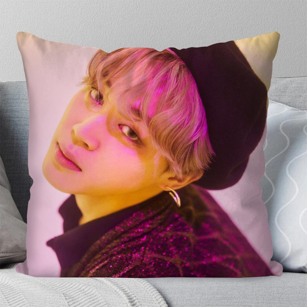 Korean Celebrity Park JiMin Pillow Case Square Pillow Bedroom Sofa Leisure Comfort Cushion Car Living Room Home Decoration 40X40