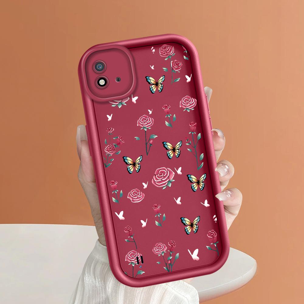 Soft Silicone Square Ladder Printing Pattern Phone Casing Full Cover Camera Shockproof Protection Rubber Case for OPPO Realme