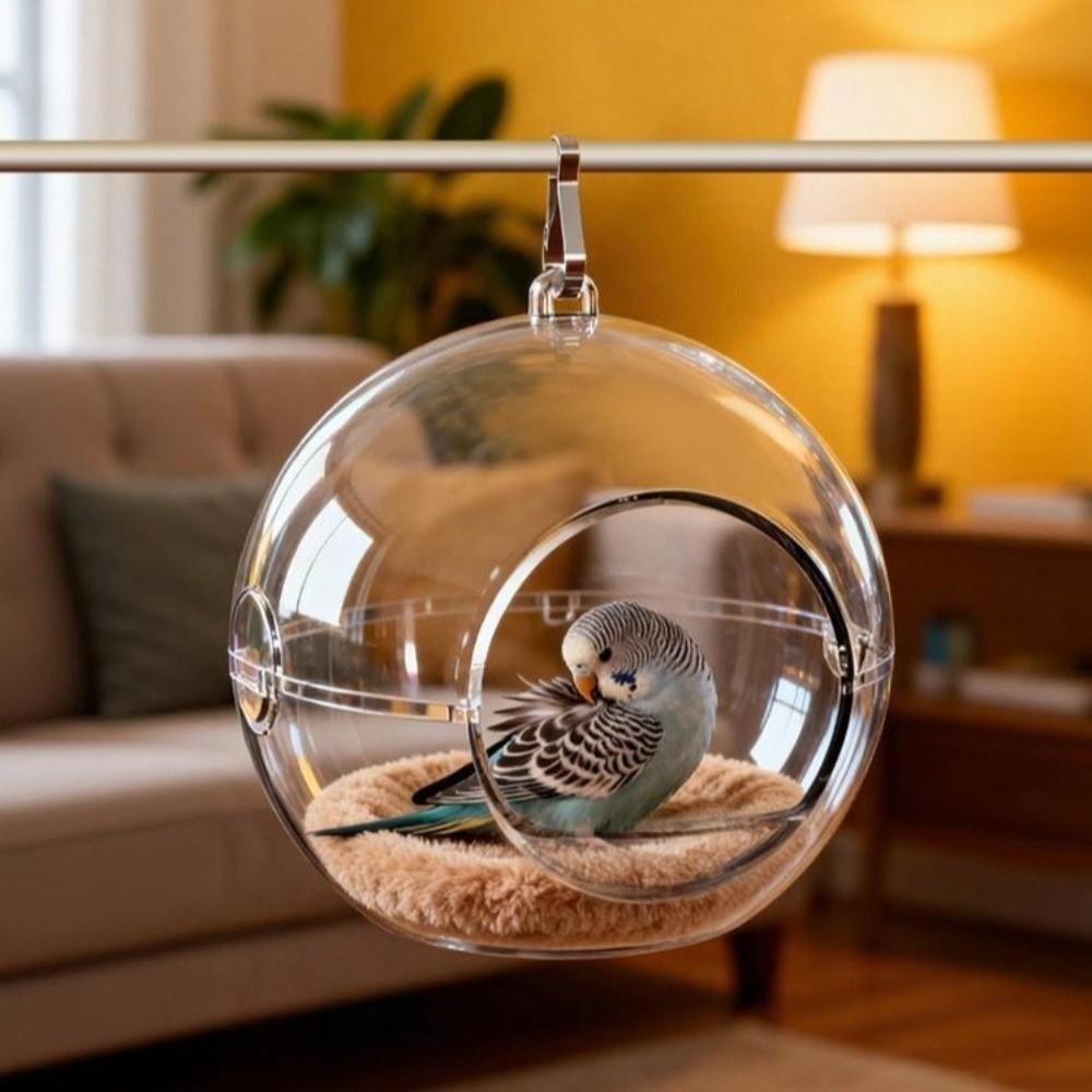 Spherical Transparent Bird Nest Wear-resistant Hanging Pigeon House Bite Resistant Plastic Squirrel Bed For Parrots Budgies