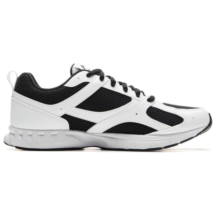 Li Ning Fabric Cushioning Slip Resistant Abrasion Resistant Breathable Low Top Running Shoes Women's White Black ARSU068-5