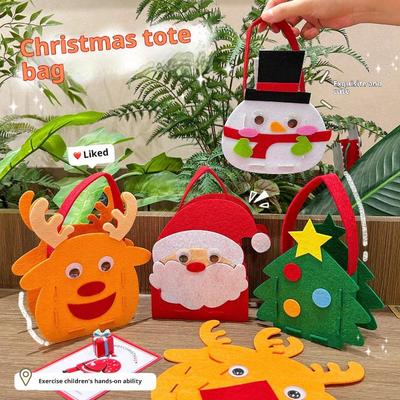 Christmas Theme Diy Handmade Shoulder Bag Handbag Sewing Creative Art And Handmade Activities Gifts Children'S Handmade Toys