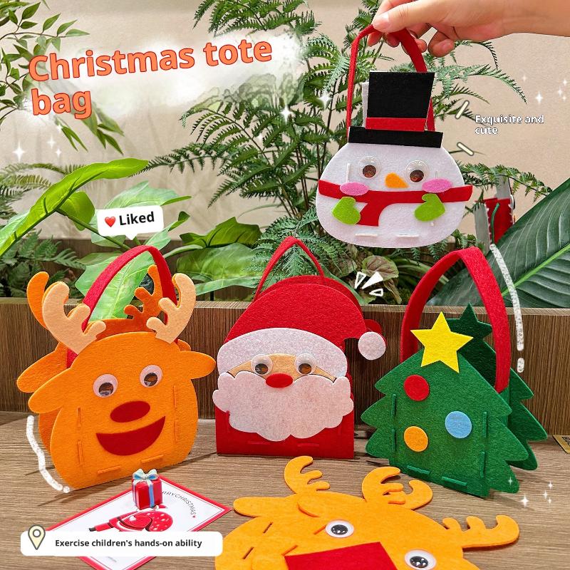Christmas Theme Diy Handmade Shoulder Bag Handbag Sewing Creative Art And Handmade Activities Gifts Children'S Handmade Toys