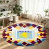 Aston Villa Football Printed Round Crystal Velvet Rug Soft Non Slip Floor Carpet For Bedroom Holiday Gift