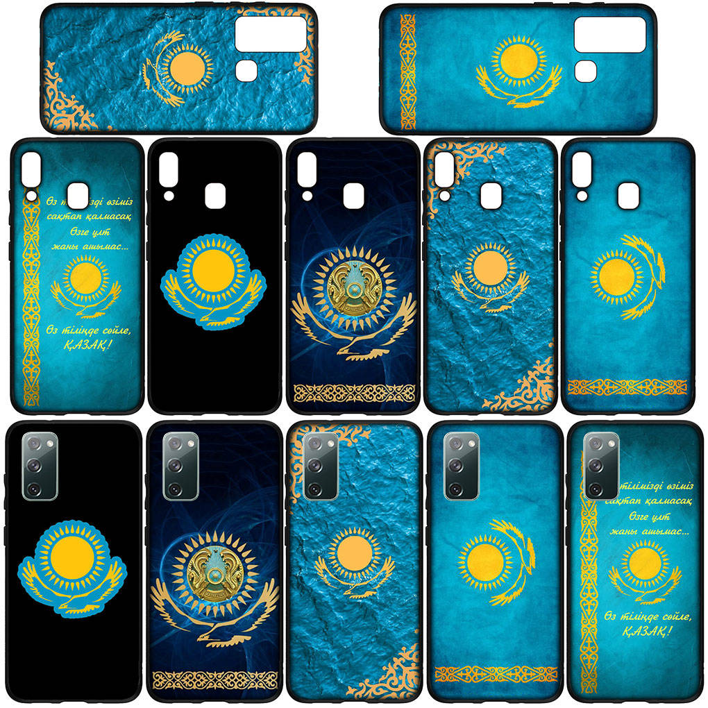 Hülle für iPhone 16 15 Xiaomi Redmi Note 14 13 12 11 Pro Max X 8 9 16e Samsung Galaxy S25 S24 S23 Moto G54 OPPO Huawei Kasachstan Flagge Karte Handyhülle