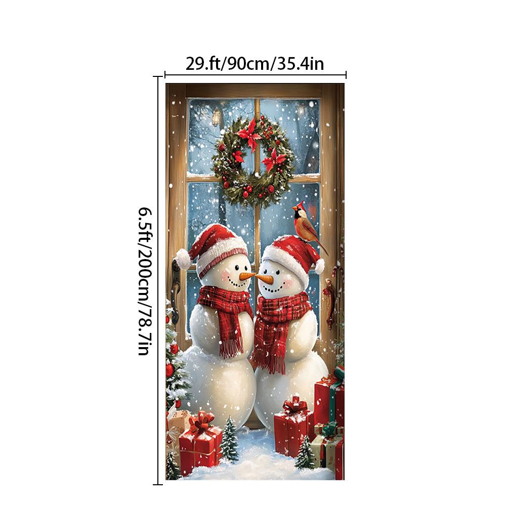 Cross-Border JIT Christmas Door Hanging Tapestry: Festive Decoration for Party and Room