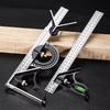 Adjustable Sliding Combination Square Ruler, Metal Ruler Framing Square T Ruler Carpentry Woodworking Measure Tools