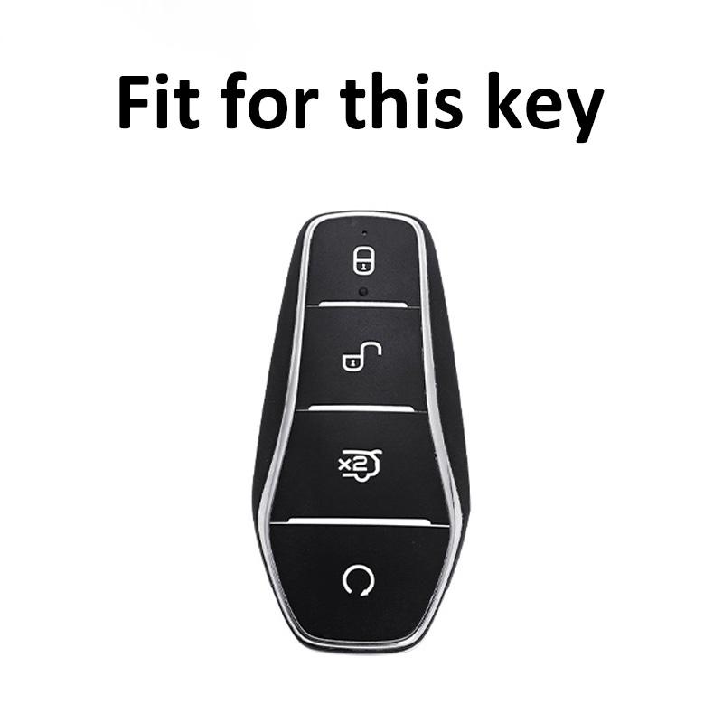 Styling Mouldings Alloy Leather Car Smart Remote Key Case Cover Emblem Accessories For BYD Song Pro Tang Dmi QIn PLUS MAX Yuan E