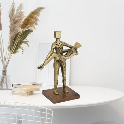 Antike Eleganz Goldener Aluminium Handgefertigte Skulptur Tischartefakte Prunkstücke Artikel für Heimdekor Wohnzimmer
