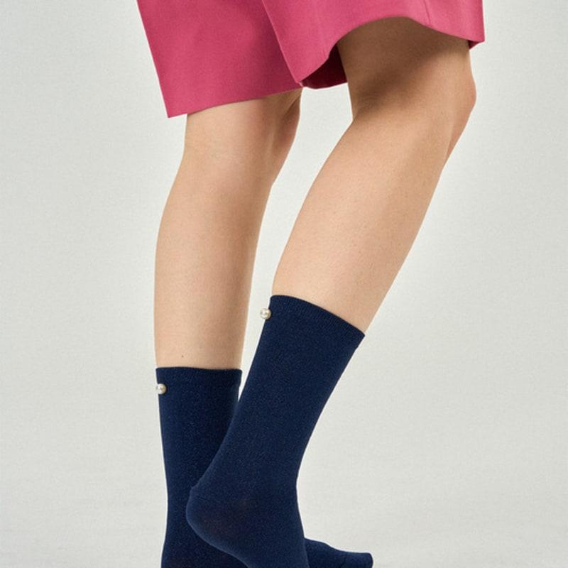 MONTH IN MONTH OUT Pit a Pat Glitter Socks _ NAVY