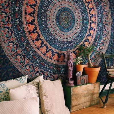 Indický hippie Bohemian Psychedelic Mandala Nástěnné povlečení Tapiserie