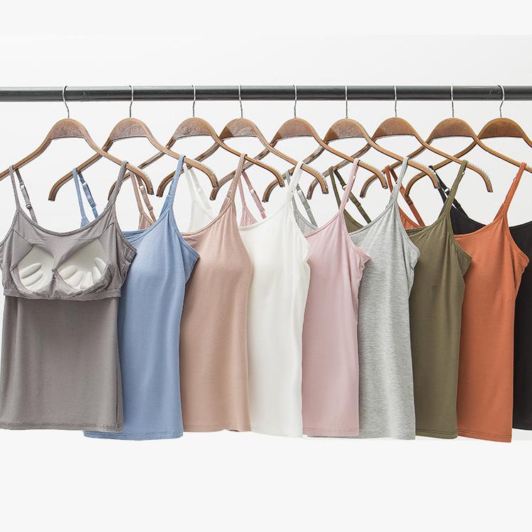 Small Sling Vest Inside, Women's Five-finger Cup Integrated with Chest Pad, Slim Fit, Big U Beautiful Back, High Elastic Backless In Spring and Summer