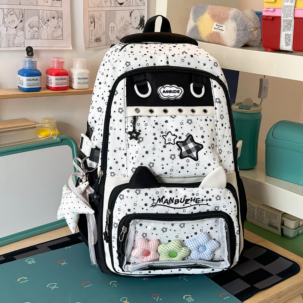 Schoolbag New Ins Korean Backpack Japanese Simple Student Schoolbag Female High Value Junior High School Student College Backpack