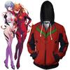 Evangelion Asuka Langley Soryu Cosplay Costume Anime Hoodie Zipper Sweat Jacket