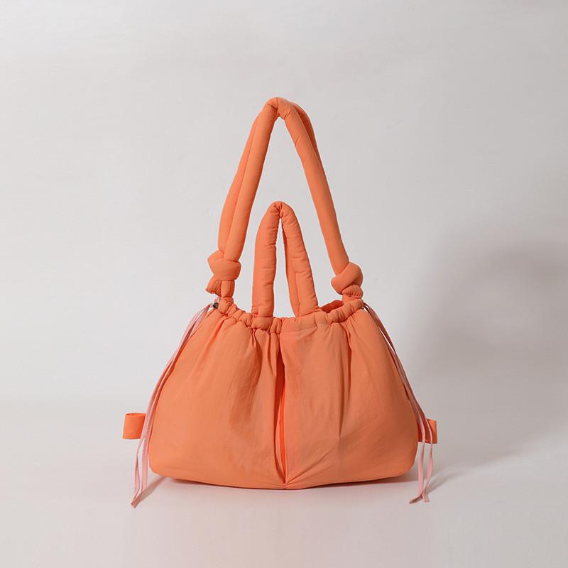Ielgy Large-Capacity Solid Color Cotton-padded Clothes Bag All-Match Cross-Body Shoulder Bag