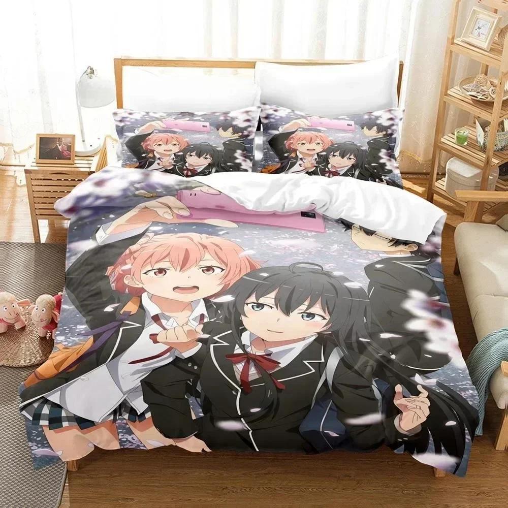 3d Anime My Teen Romantic Comedy SNAFU Bedding Set Single Twin Full Queen King Size Bed Set Adult Kid Bedroom Duvet Cover Sets