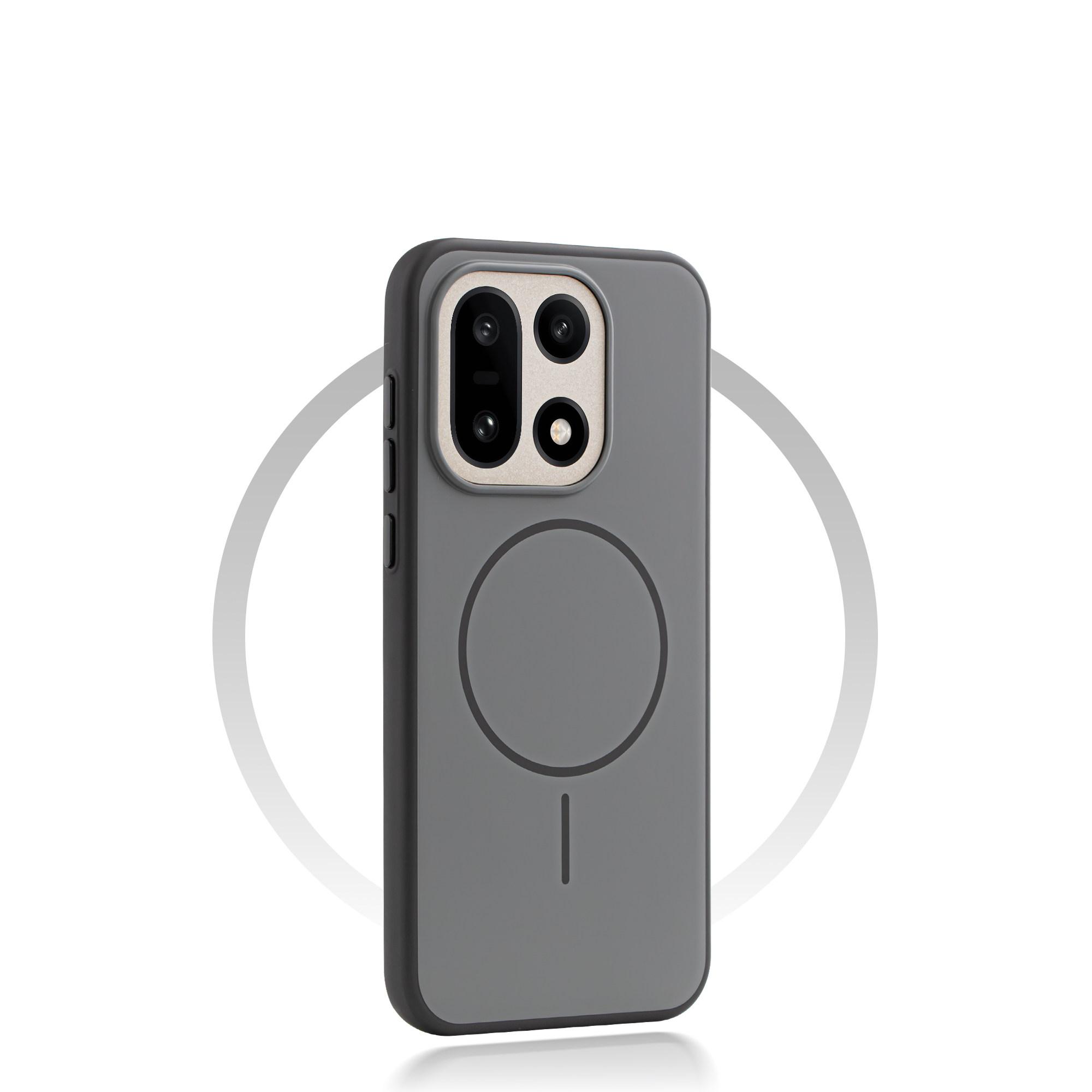 For OnePlus 15 Case Magnetic For MagSafe Matte Color Blocking PC Skin Feel Phone Cover For One Plus 15 Shell Shockproof Bumper OnePlus 15 чёрный
