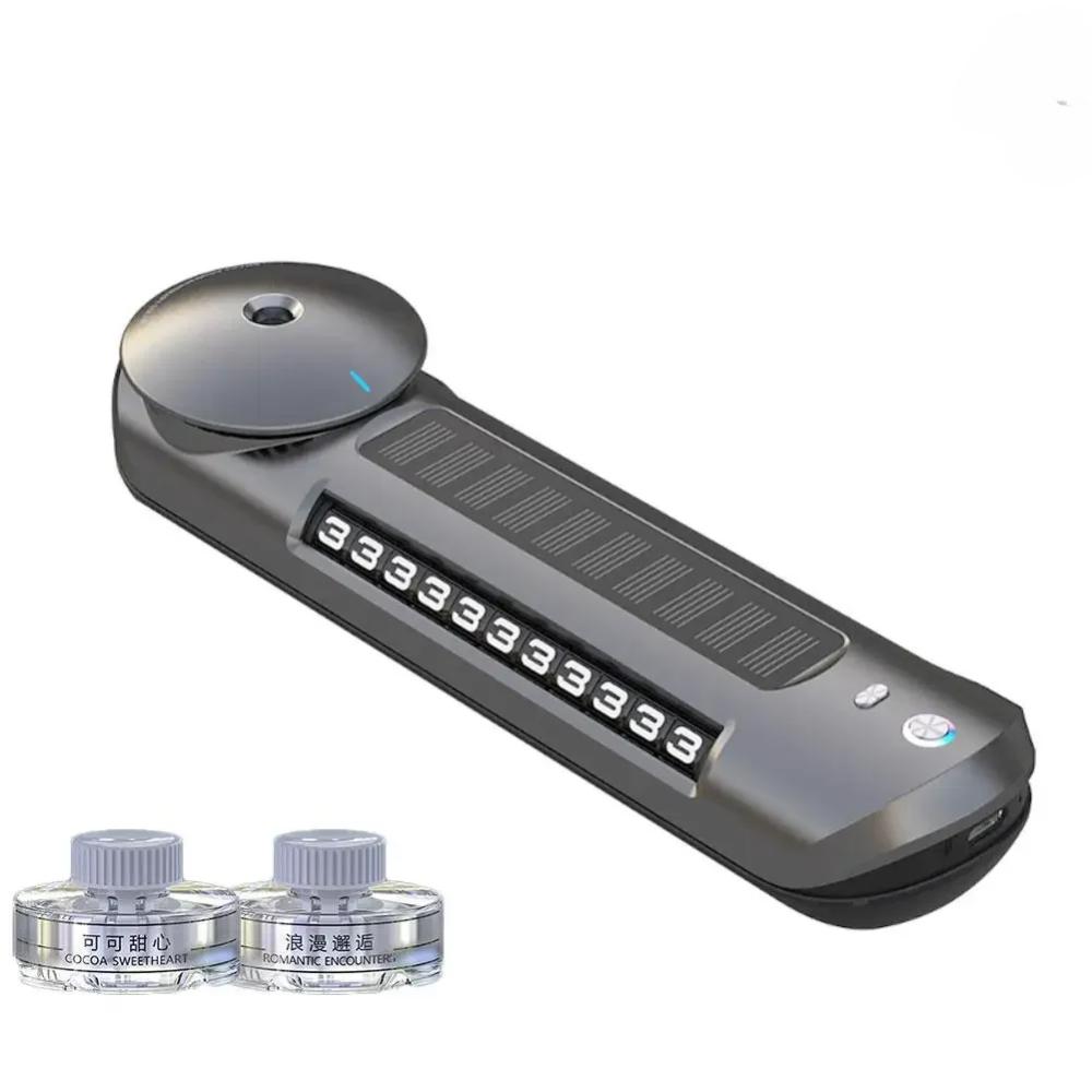 

Автомобильный освежитель воздуха, работающий на солнечной энергии, диффузор аромата для эфирных масел, удаляющий запахи, звукосниматель, RGB-подсветка, парковочный телефонный номерной знак серый