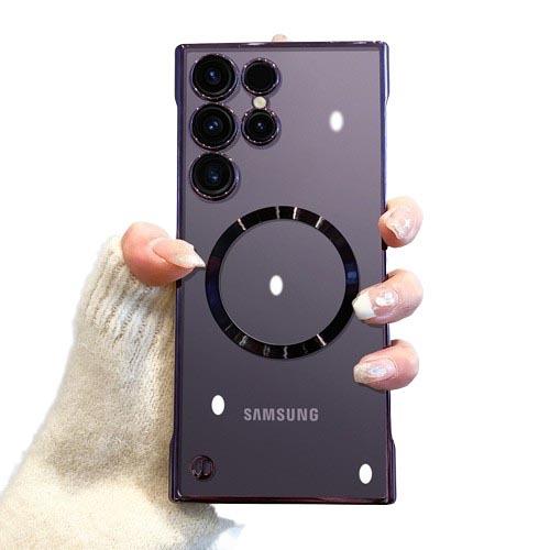 Ultratynn Passer til Samsung S25 Ultra Mobiltelefondeksel Magnetisk Platering Gjennomsiktig S24Plus Rammeløst S24 Beskyttelsesdeksel