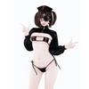 Sexy Nurse Cosplay Devil Set Bikini Mini Erotic Nurse Erotic Cute Mini Length Perfect for Halloween and Black [SENMHS] 5-Piece [Eye Mask, Hat, Top,