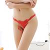 Sexy G-String Briefs Lady Imitation Pearl Flower Embroidered Tassel Underwear
