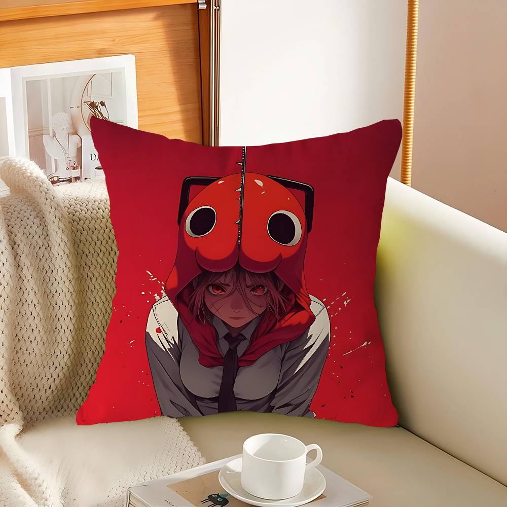 C-Chainsaw Man Dekorativ Rum Estetik Kuddfodral Heminredning Sovrum Soffa Säng Soffa Kuddfodral 45x45