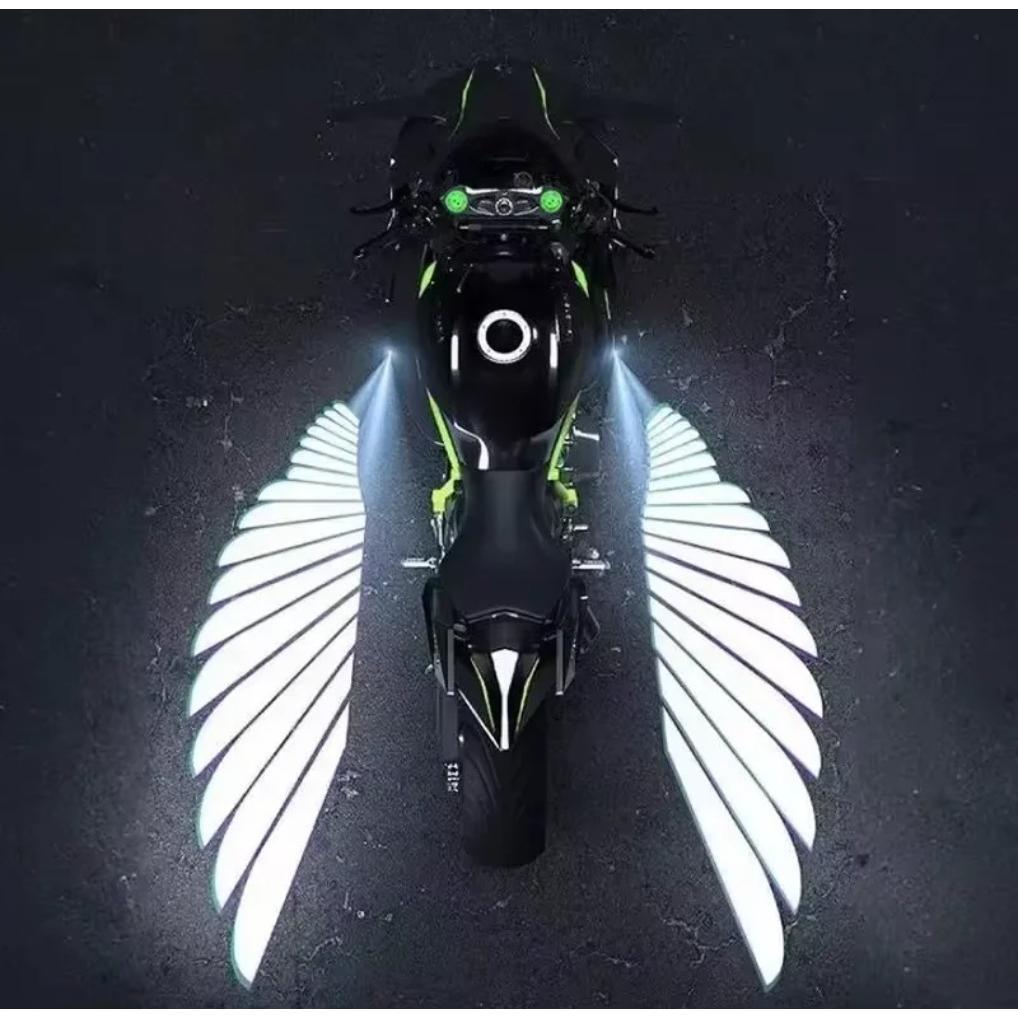 2Pcs Motorcycle Led Light Waterproof Angel Wings LED Tail Lights Super Bright Motorcycle Spotlight Decorative Lamp Accessories