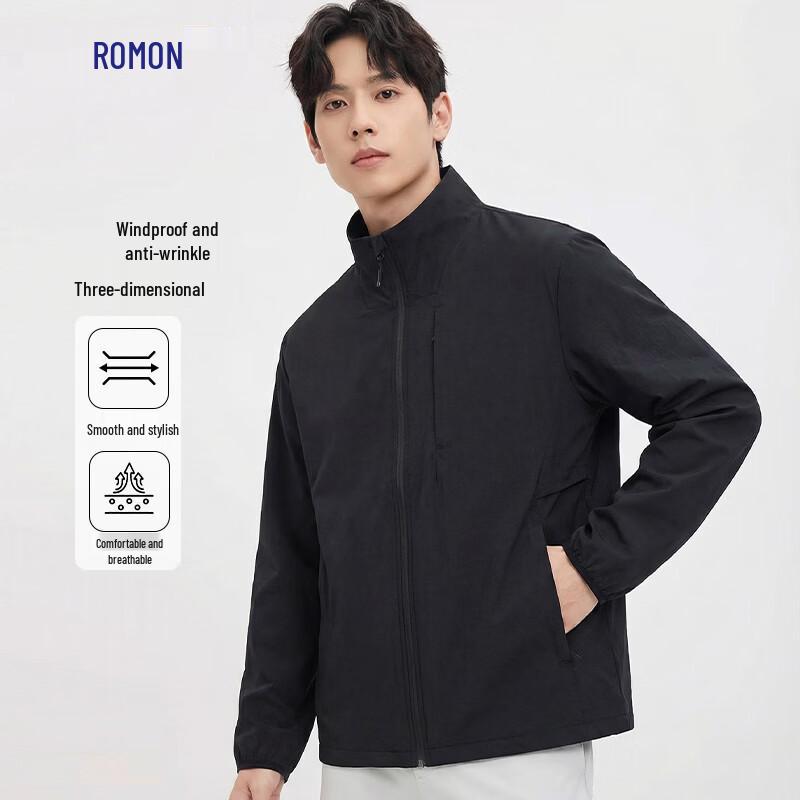 Romon Men s Stand Collar Anti-Wrinkle Casual Jacket M