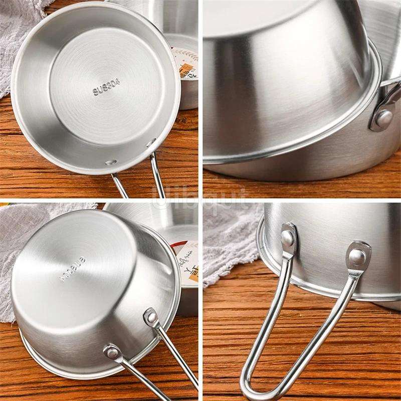 Rice Golden Bowls with Handle Wine Bowl Cooking Basin Seasoning Bowl Noodle Bowl Korean 304 Stainless Steel Rice Wine Bowls