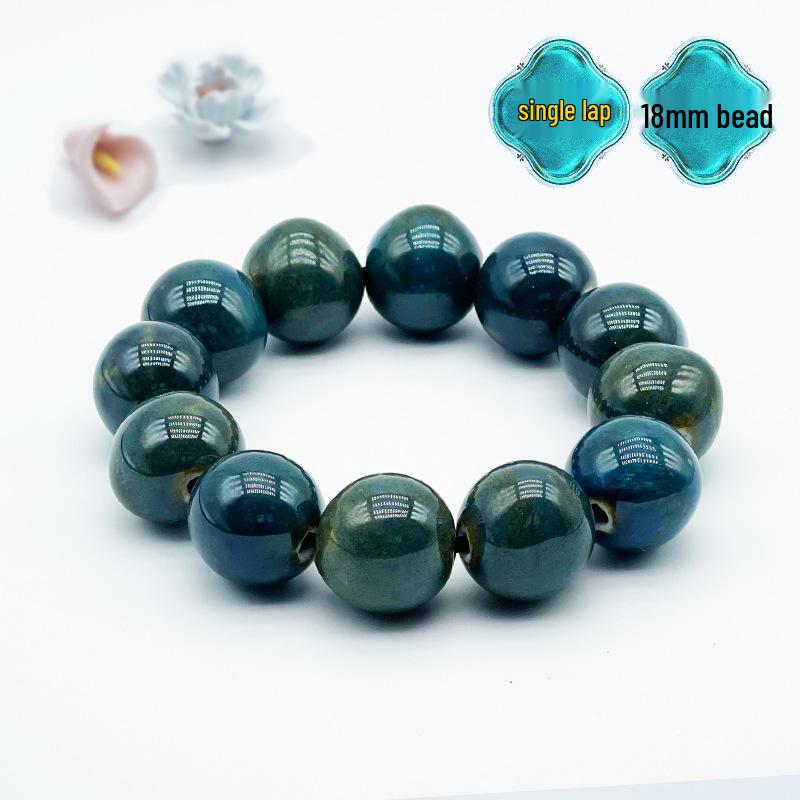 Jingdezhen Ceramic Beaded Bracelet: Unique Unisex Rosary with National Style Antiques and Large Beads - Popular Street Fashion.