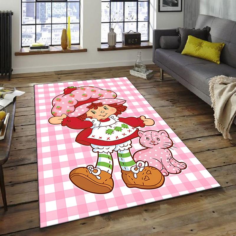 1pc Strawberry Princess6 Design Area Rug - Non-Slip, Soft & Cozy Floor Mat for Living Room, Bedroom, Office - Indoor/Outdoor Decorative Carpet