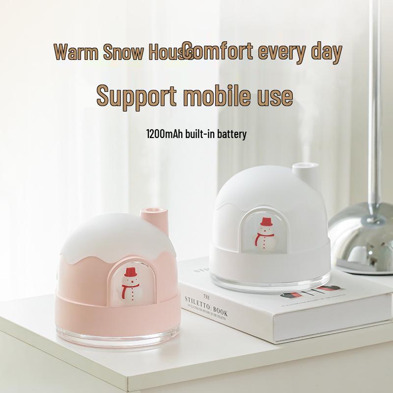 Igloo USB Mini Humidifier & Night Light - Cute Desktop Air Atomizer & Atmosphere Light