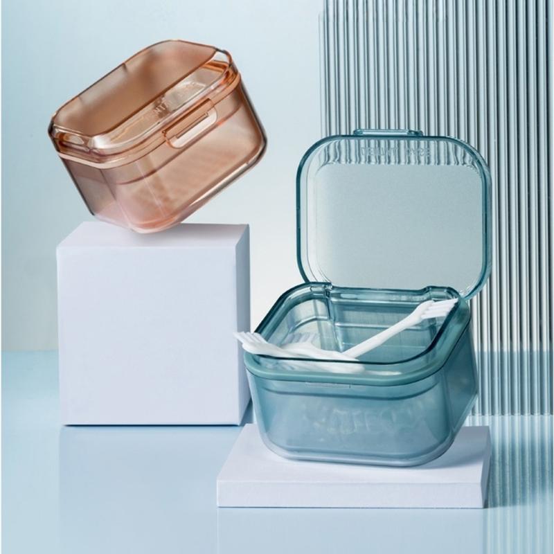Leakproof Retainer Box Hygienic Travel Denture Container Compact Lightweight For Daily Use