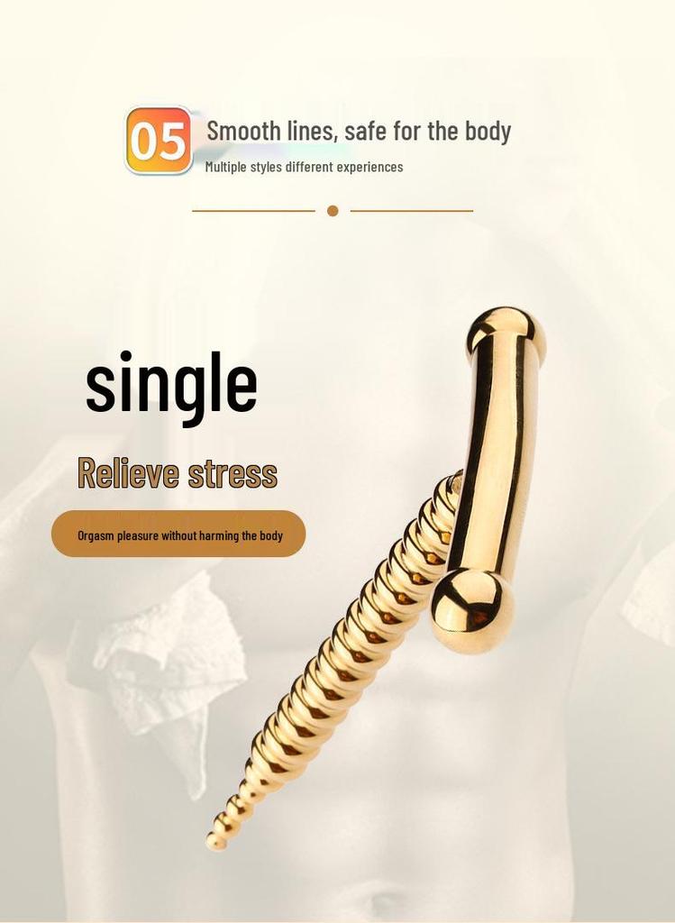 Stainless Steel Urethral Sound Metal Glans Plug for Male Stimulation 