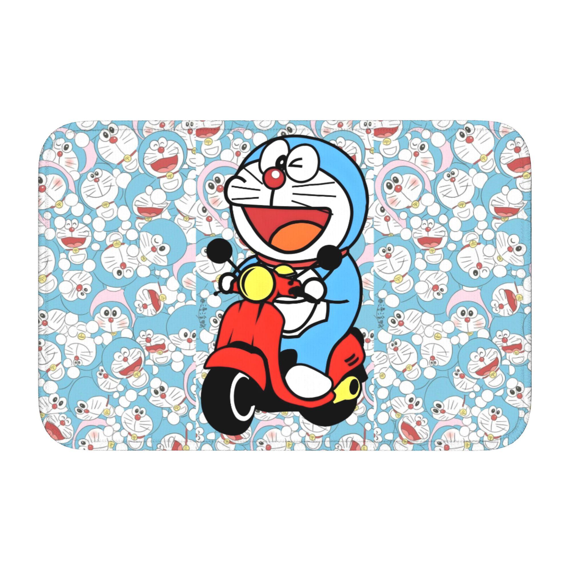 

D-Doraemons Cartoon Floor Door Kitchen Bathroom Mats Anti-Slip Indoor Doormat Garage Living Room Entrance Rug Carpet Footpad 60cm x 90cm