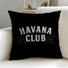 Classic Beverage Brand Havana Club Cushion Cover Soft  EasyWash Pillow Case  Versatile for Couch Bed Travel and Office
