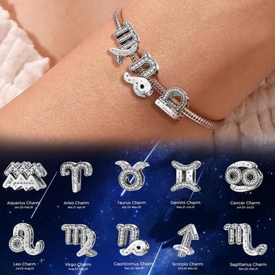 Kupfer Zwölf Sternzeichen Charms Perlen Passend für Diy Armband Halskette Herstellung Geschenk von Hoher Qualität Feiner Schmuck