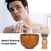Beard Shaving Cream Bowl Shaving Soap Mug for Men with Shave Lather Brush Wooden Shaving Bowl