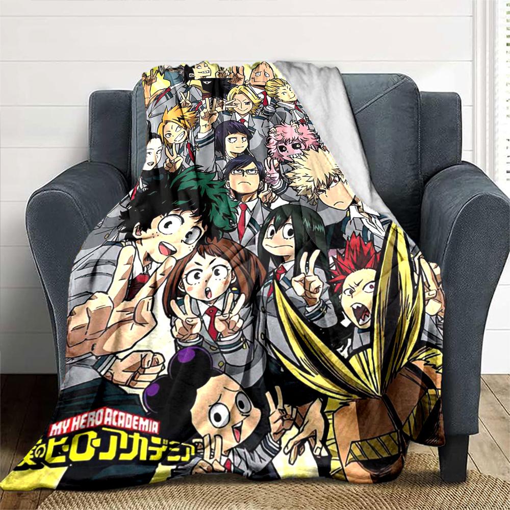 Anime Hero Academia Print Flannel Blanket High Quality Warm Comfortable Cover for All Seasons Perfect for Gifts Home Decor
